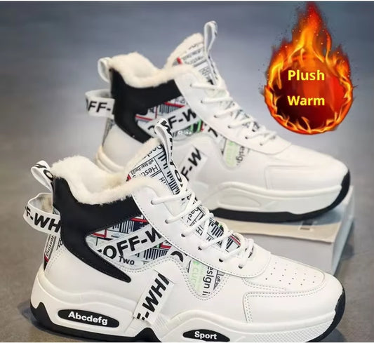 Mesh Lace-Up Winter Men'S Snow Boots High-Top Padded Warm minus 40 Degrees Running Shoes PVC Outsole Anti-Slip Lightweight